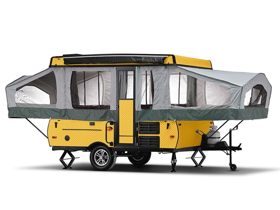Rwraps 3D Carbon Fiber Yellow DIY Truck Camper Wraps