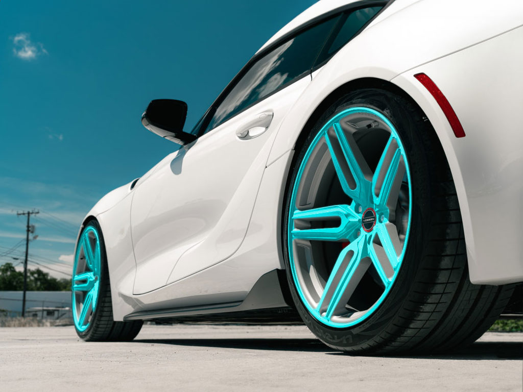 3M™ 1080 Gloss Atomic Teal Wrapped Rim Example