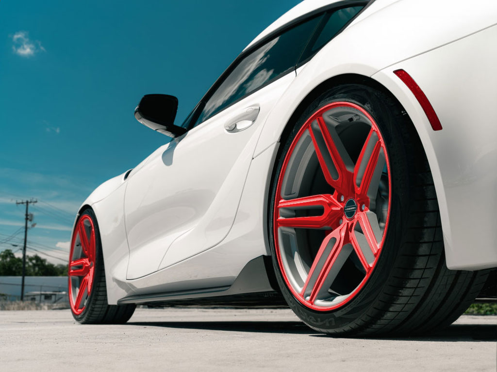 3M™ 2080 Gloss Hot Rod Red Wrapped Rim Example