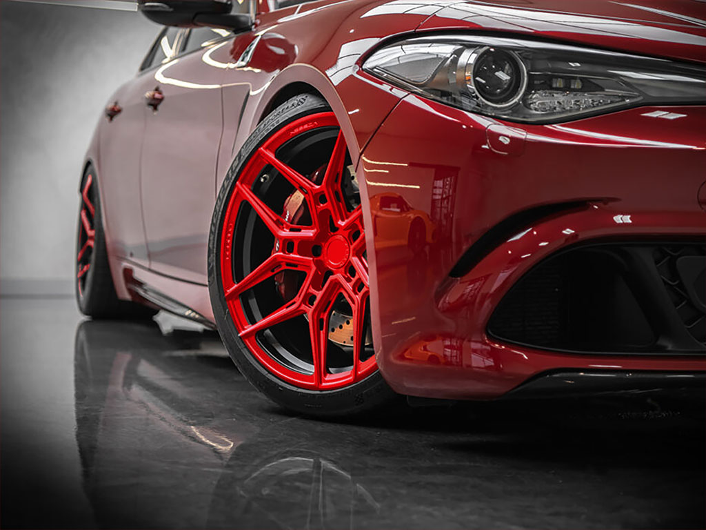 Avery Dennison™ SW900 Gloss Red Wrapped Rim Example