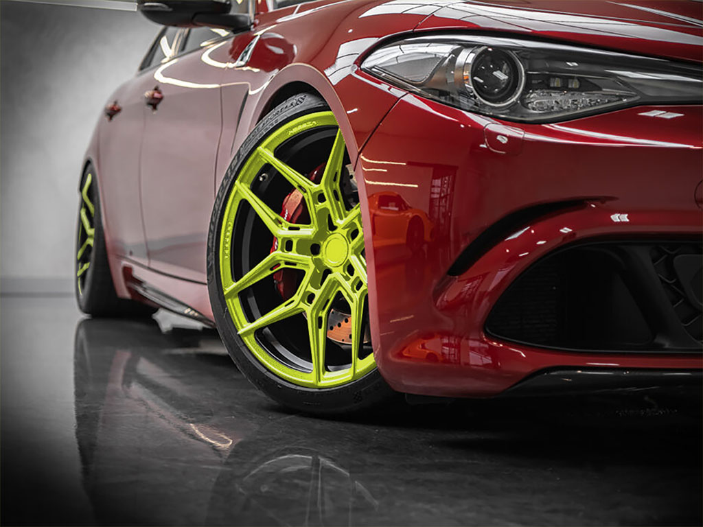 Avery Dennison™ SW900 Gloss Lime Green Wrapped Rim Example