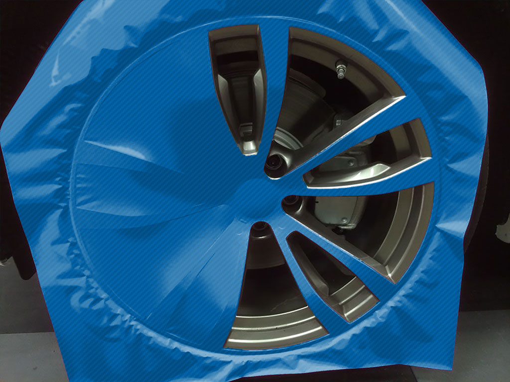 Rwraps™ 3D Carbon Fiber Blue Custom Wheel Installation Process