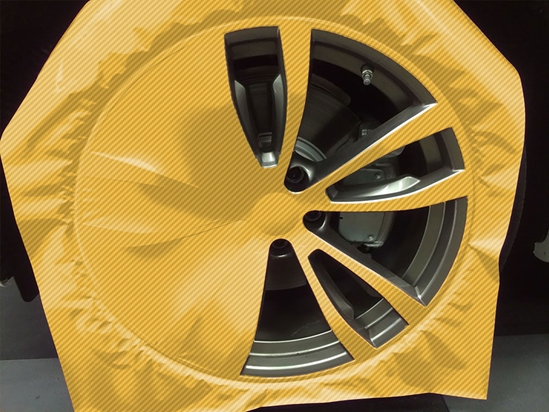 Rwraps™ 3D Carbon Fiber Yellow Custom Wheel Installation Process