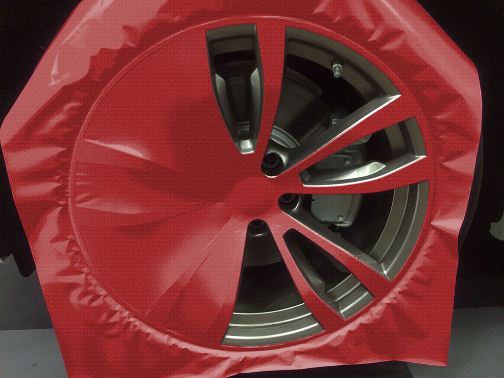 Rwraps™ 4D Carbon Fiber Red Custom Wheel Installation Process