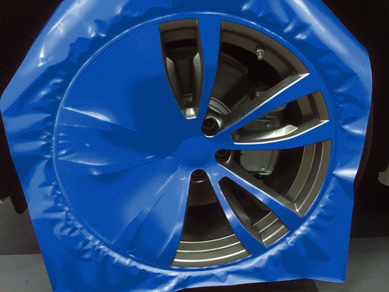 Rwraps™ 5D Carbon Fiber Epoxy Blue Custom Wheel Installation Process