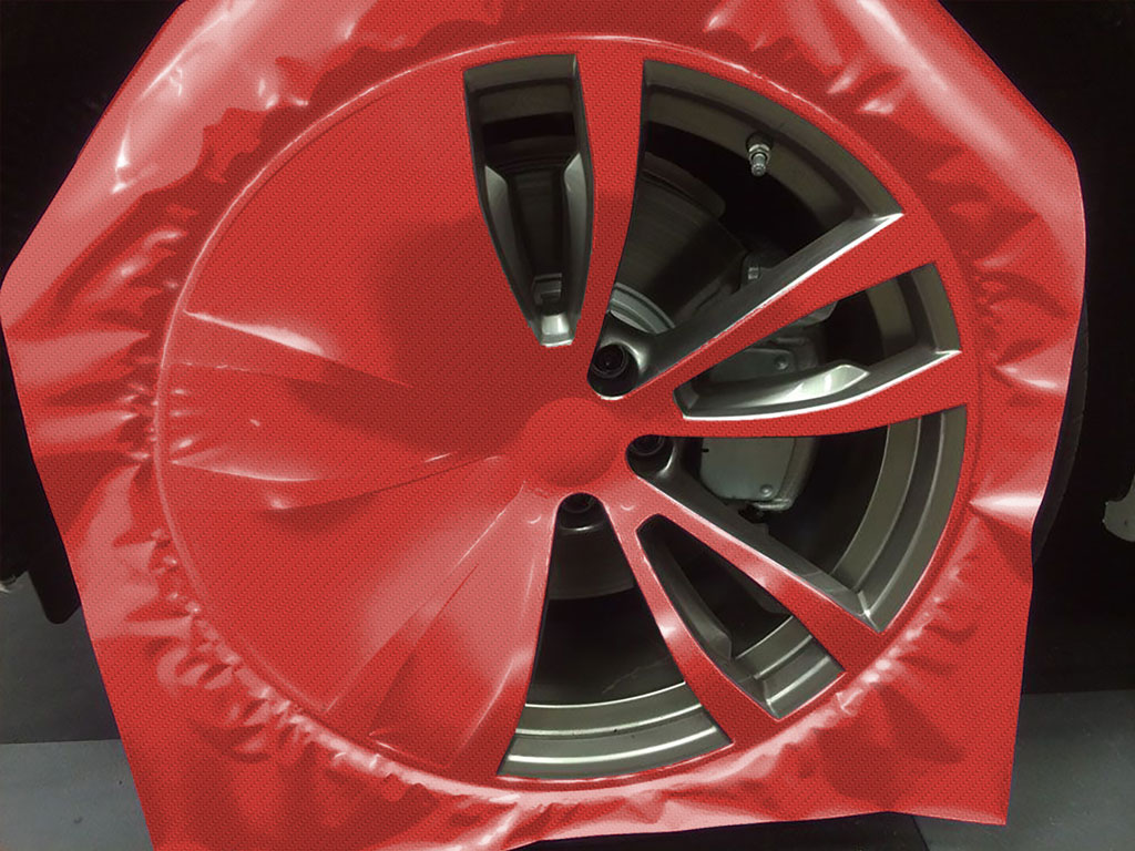 Rwraps™ 5D Carbon Fiber Epoxy Red Custom Wheel Installation Process
