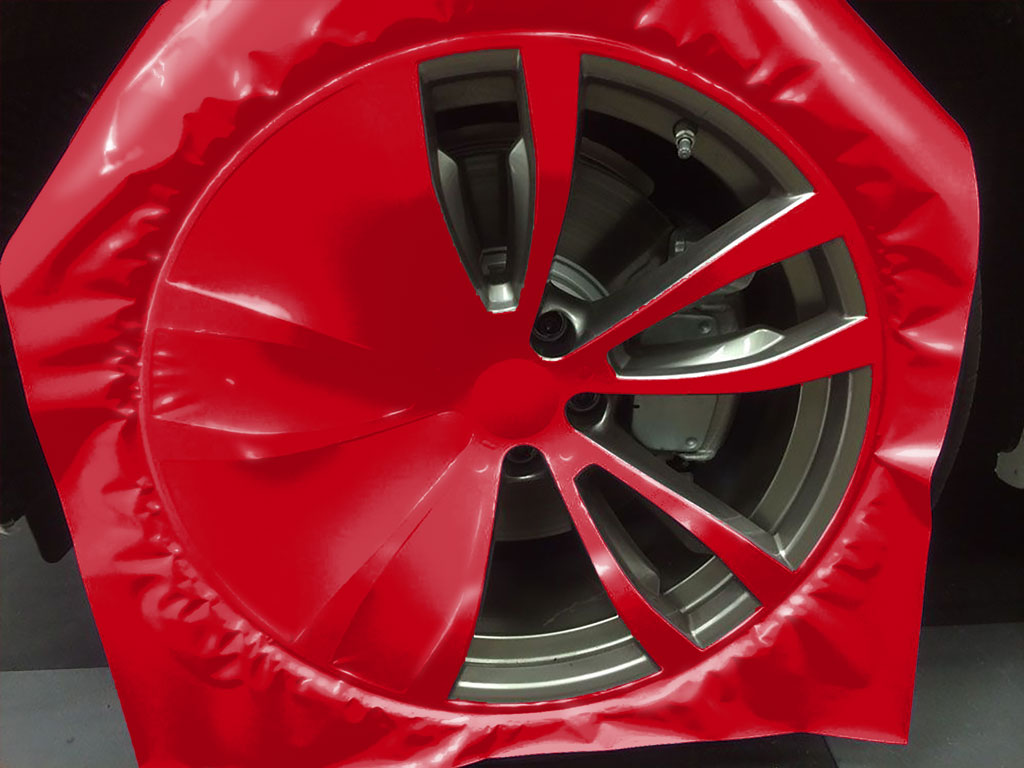 Rwraps™ Gloss Carmine Red Custom Wheel Installation Process