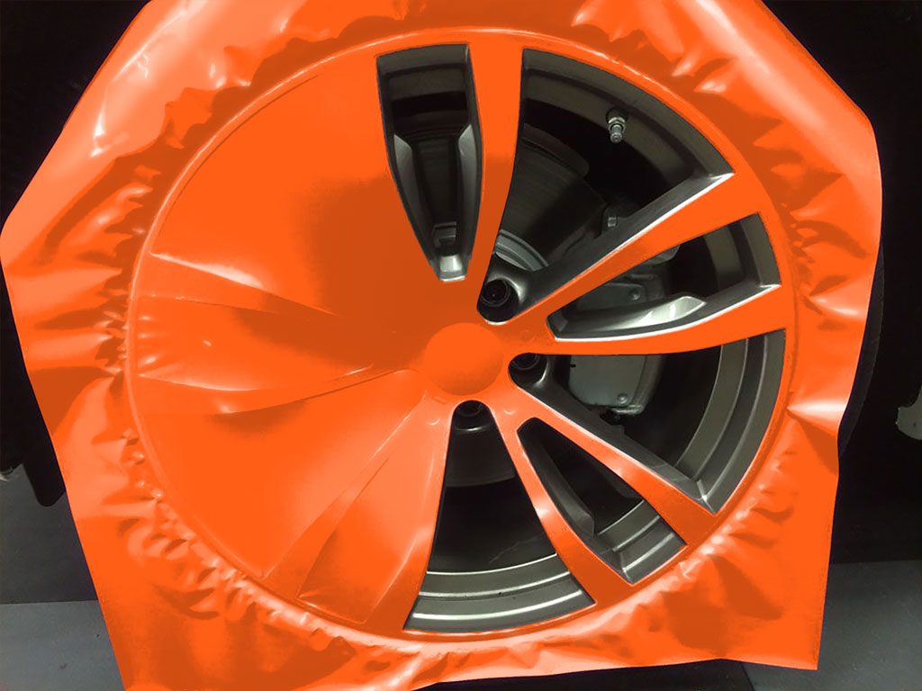 Rwraps™ Gloss Orange (Fire) Custom Wheel Installation Process