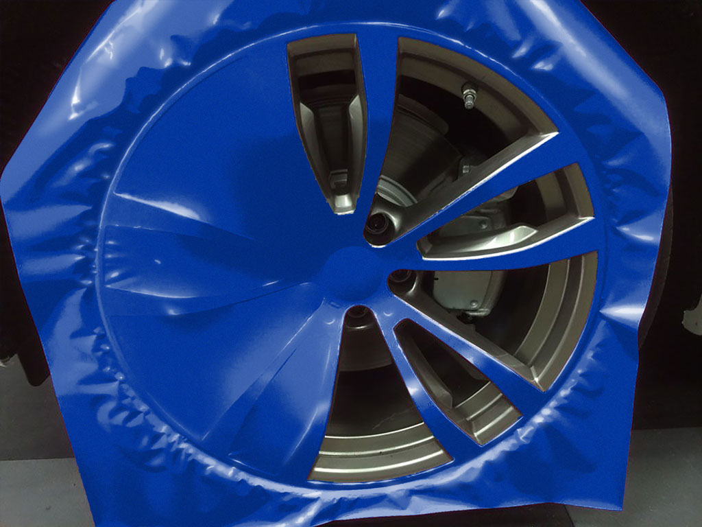 Rwraps™ Gloss Metallic Dark Blue Custom Wheel Installation Process
