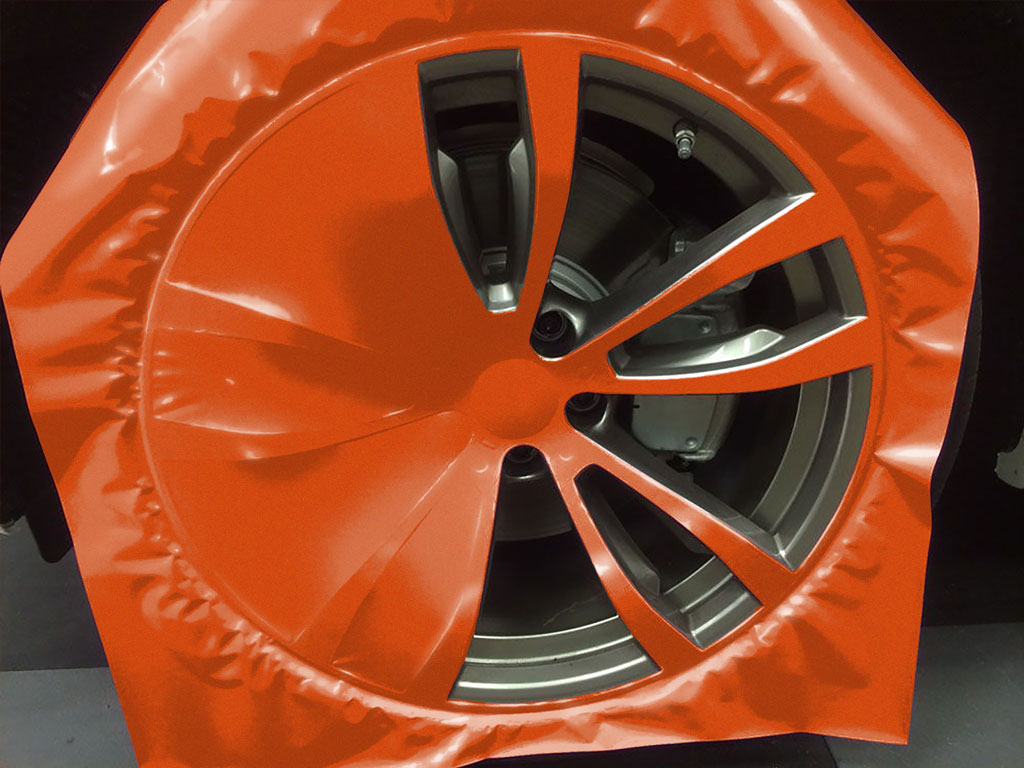 Rwraps™ Gloss Metallic Fire Orange Custom Wheel Installation Process