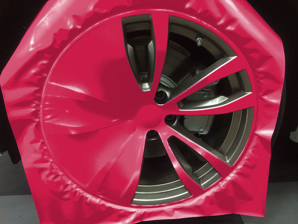 Rwraps™ Gloss Metallic Rose Red Custom Wheel Installation Process