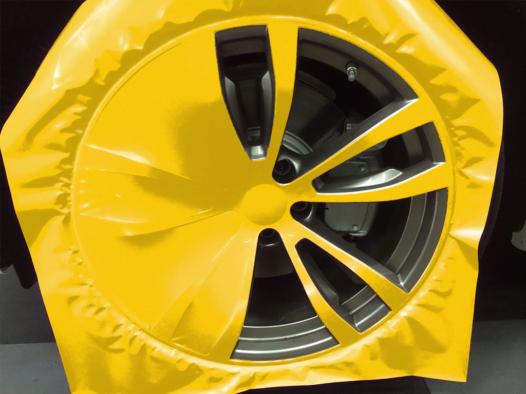 Rwraps™ Gloss Metallic Yellow Custom Wheel Installation Process