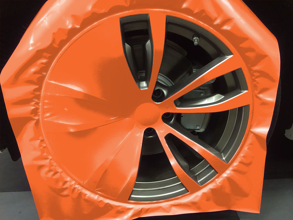 Rwraps™ Hyper Gloss Orange Custom Wheel Installation Process