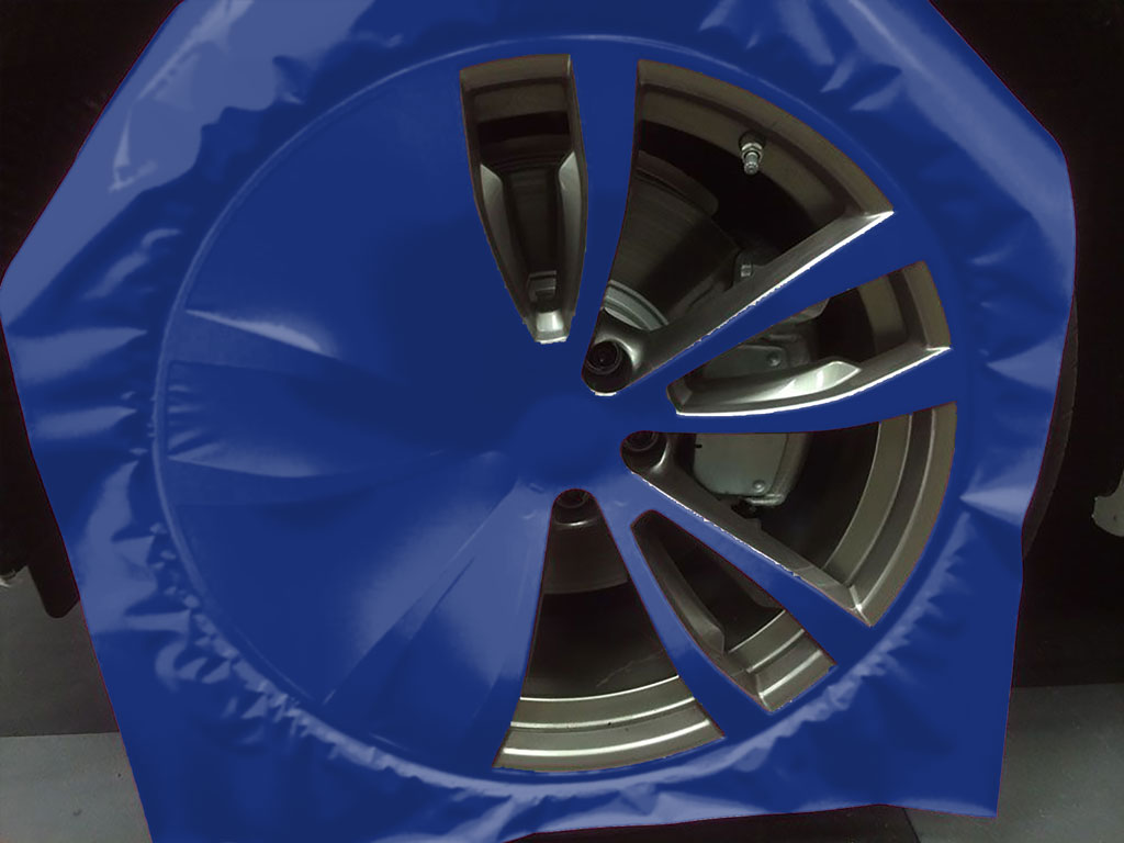 Rwraps™ Matte Chrome Blue Custom Wheel Installation Process