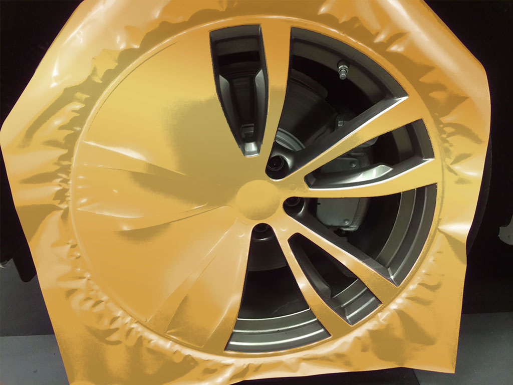 Rwraps™ Matte Chrome Gold Custom Wheel Installation Process
