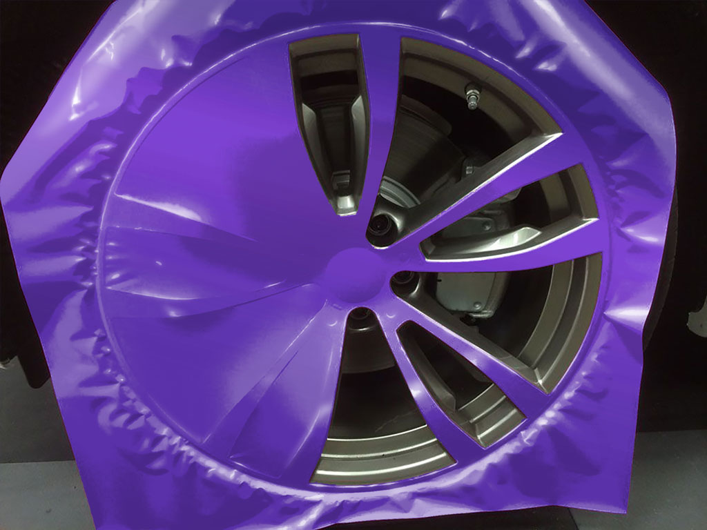 Rwraps™ Matte Chrome Purple Custom Wheel Installation Process