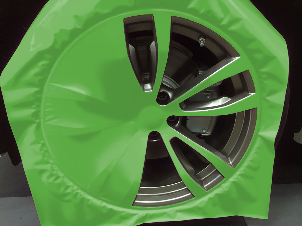 Rwraps™ Matte Green Custom Wheel Installation Process