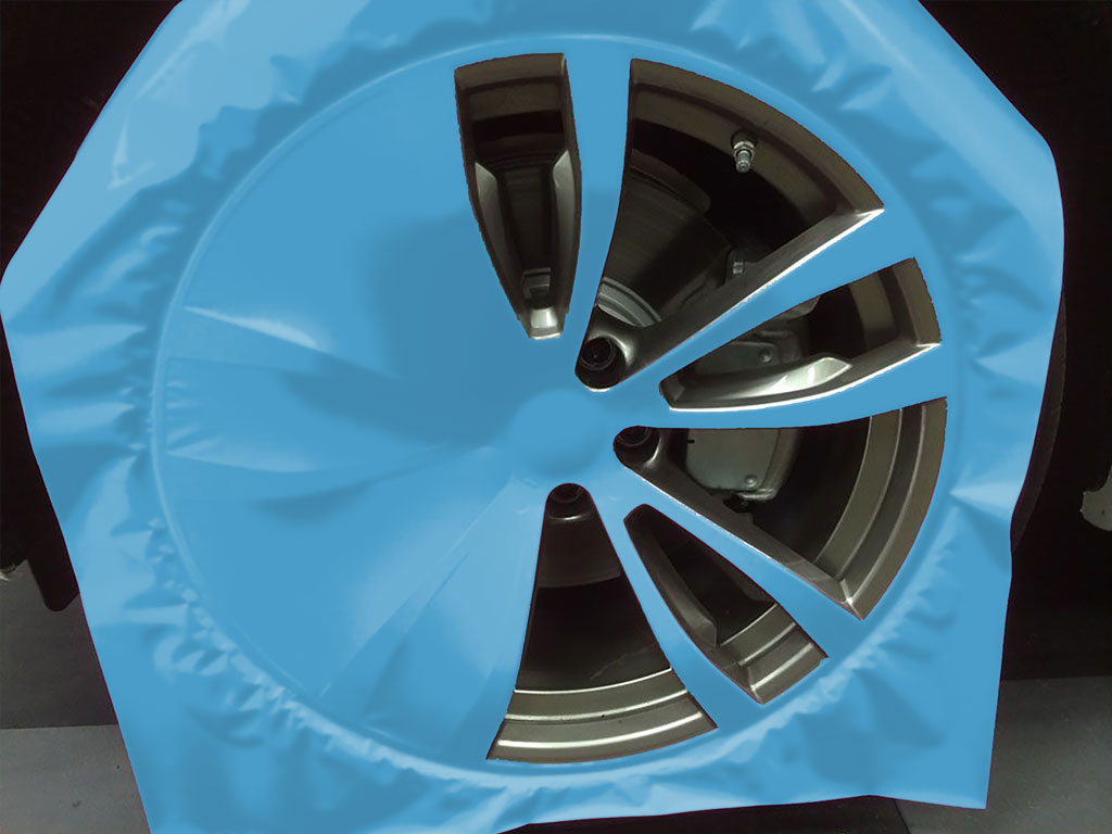 Rwraps™ Matte Sky Blue Custom Wheel Installation Process