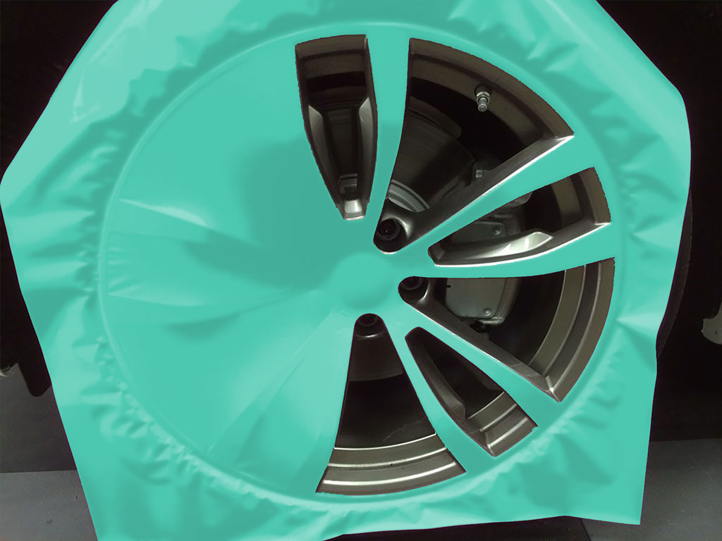 Rwraps™ Matte Teal Custom Wheel Installation Process