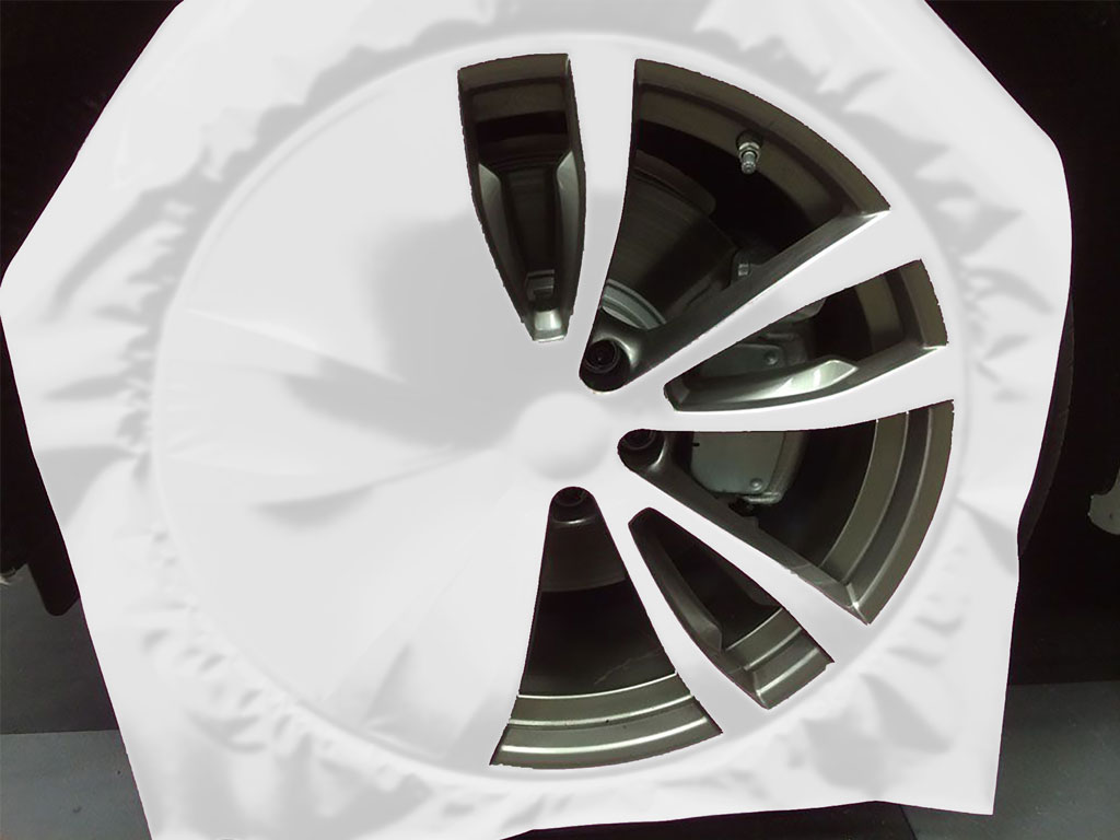 Rwraps™ Matte White Custom Wheel Installation Process