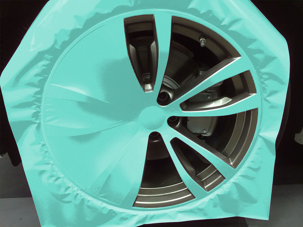 Rwraps™ Satin Metallic Turquoise Custom Wheel Installation Process