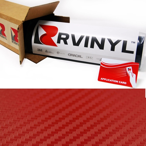 Rwraps™ 3D Carbon Fiber Vinyl Wrap Film - Red