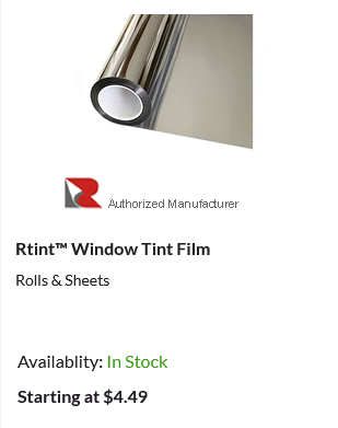 Rtint Single Ply DIY Window Film
