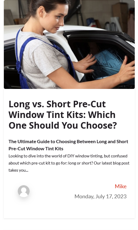 Long versus Short Pre-Cut Window Tint